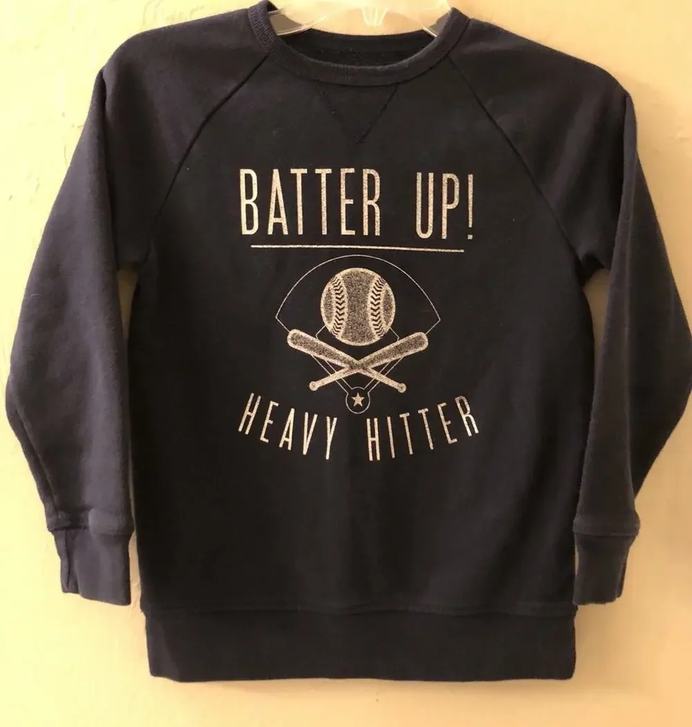 Gently Preowned Children’s Place Boys Batter Up Navy Heavy Hitter Sweatshirt